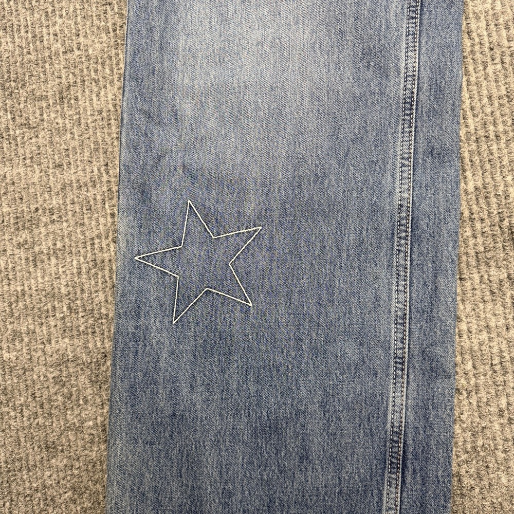 Hollister Low-Rise Baggy Jeans Womens 4 Light Wash Wide-Leg Stars 2026 Denim - Picture 4 of 13